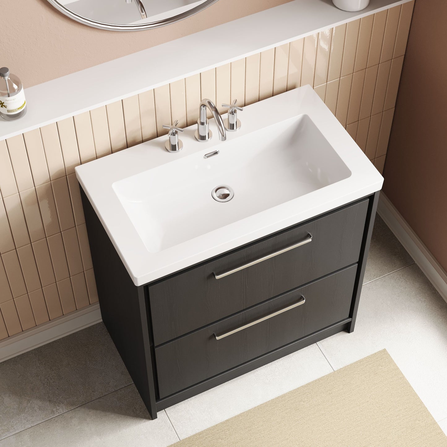 Lille 800mm Floor Standing 2-Drawer Vanity with Basin - 3 Tap Hole