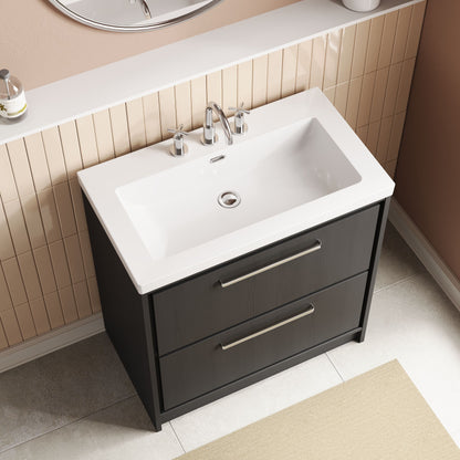 Lille 800mm Floor Standing 2-Drawer Vanity with Basin - 3 Tap Hole