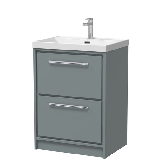 Lille 600mm Floor Standing 2-Drawer Vanity with Basin - 1 Tap Hole