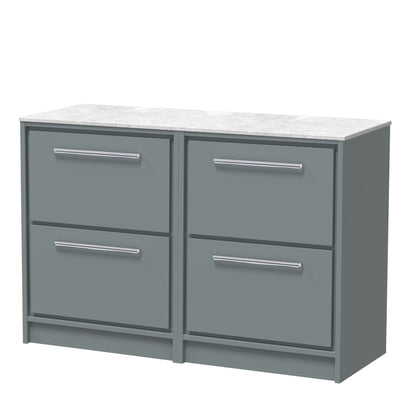 Lille 1200mm Floor Standing 4-Drawer Vanity with Marble Worktop