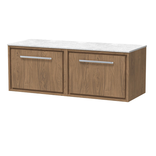 Lille 1200mm Wall Hung Single Drawer Vanity with Marble Worktop