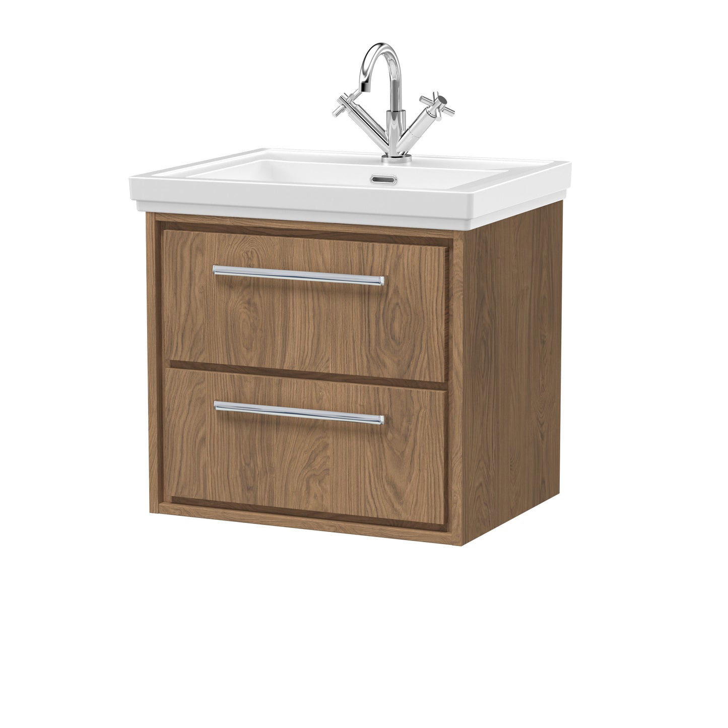 Lille 600mm Wall Hung 2-Drawer Vanity with Basin - 1 Tap Hole