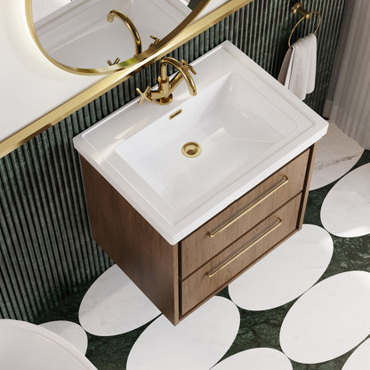 Lille 600mm Wall Hung 2-Drawer Vanity with Basin - 1 Tap Hole