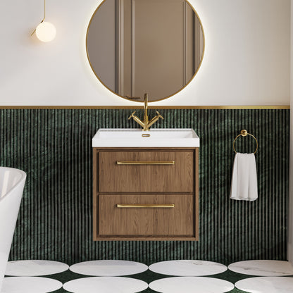 Lille 600mm Wall Hung 2-Drawer Vanity with Basin - 1 Tap Hole