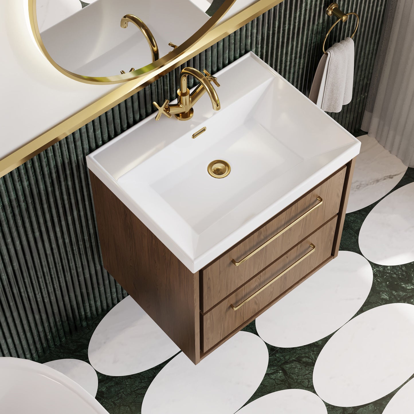Lille 600mm Wall Hung 2-Drawer Vanity with Basin - 1 Tap Hole