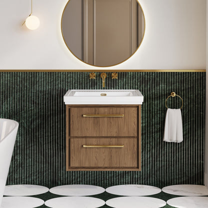 Lille 600mm Wall Hung 2-Drawer Vanity with Basin - 0 Tap Hole