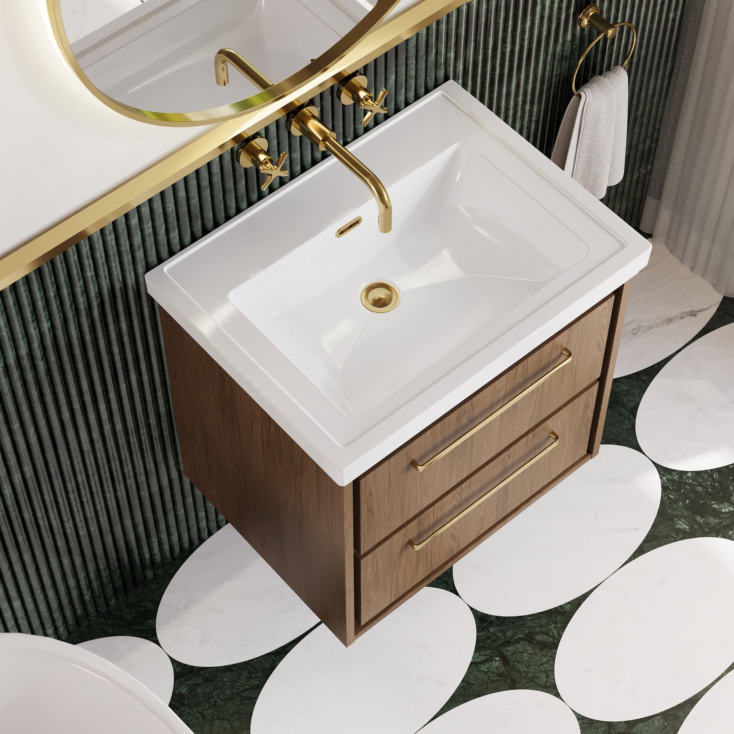 Lille 600mm Wall Hung 2-Drawer Vanity with Basin - 0 Tap Hole