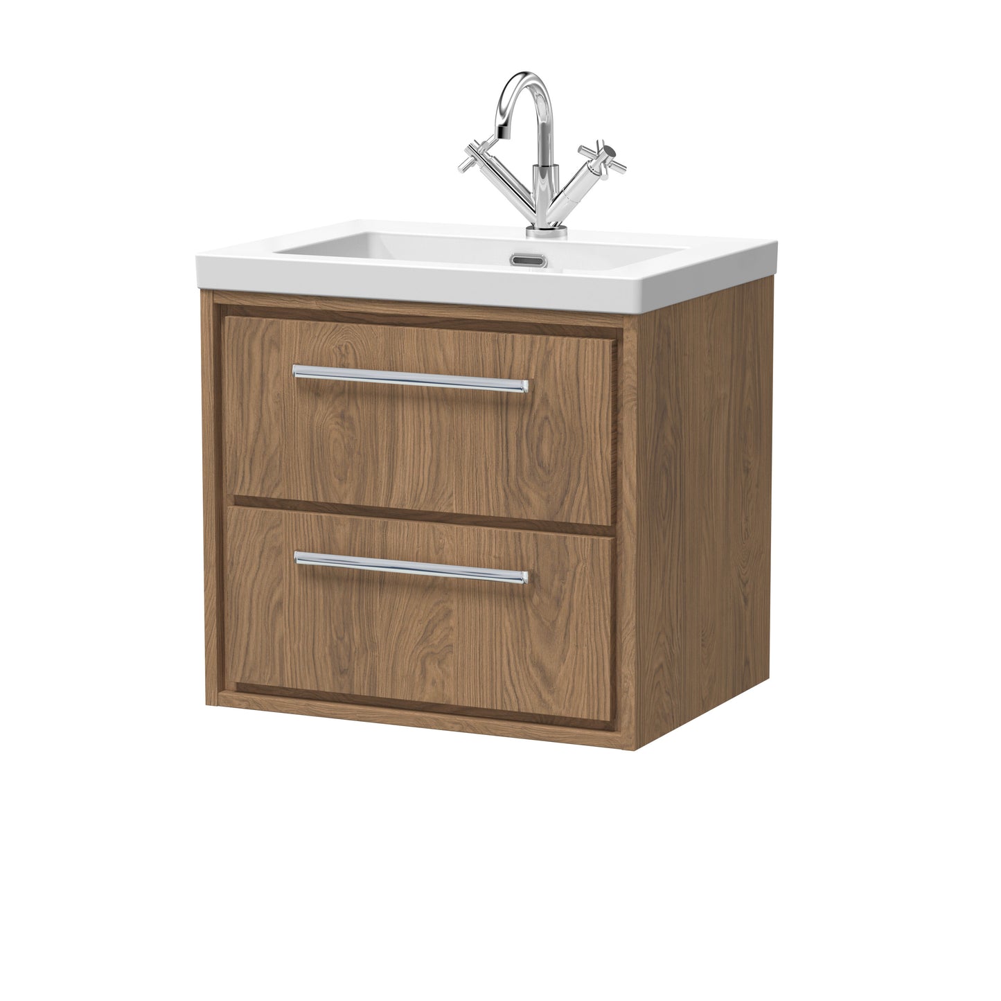 Lille 600mm Wall Hung 2-Drawer Vanity with Basin - 1 Tap Hole