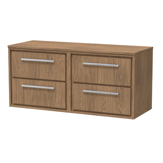 Hudson Reed Lille 1200mm Wall Hung 4-Drawer Vanity Unit With Worktop