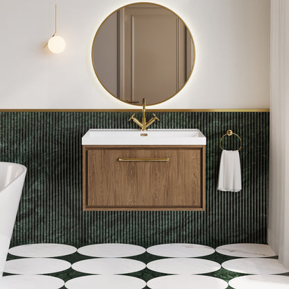 Lille 800mm Wall Hung Single Drawer Vanity with Basin - 1 Tap Hole