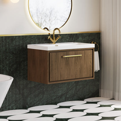 Lille 800mm Wall Hung Single Drawer Vanity with Basin - 1 Tap Hole