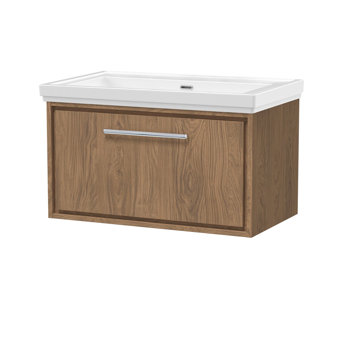 Lille 800mm Wall Hung Single Drawer Vanity with Basin - 0 Tap Hole