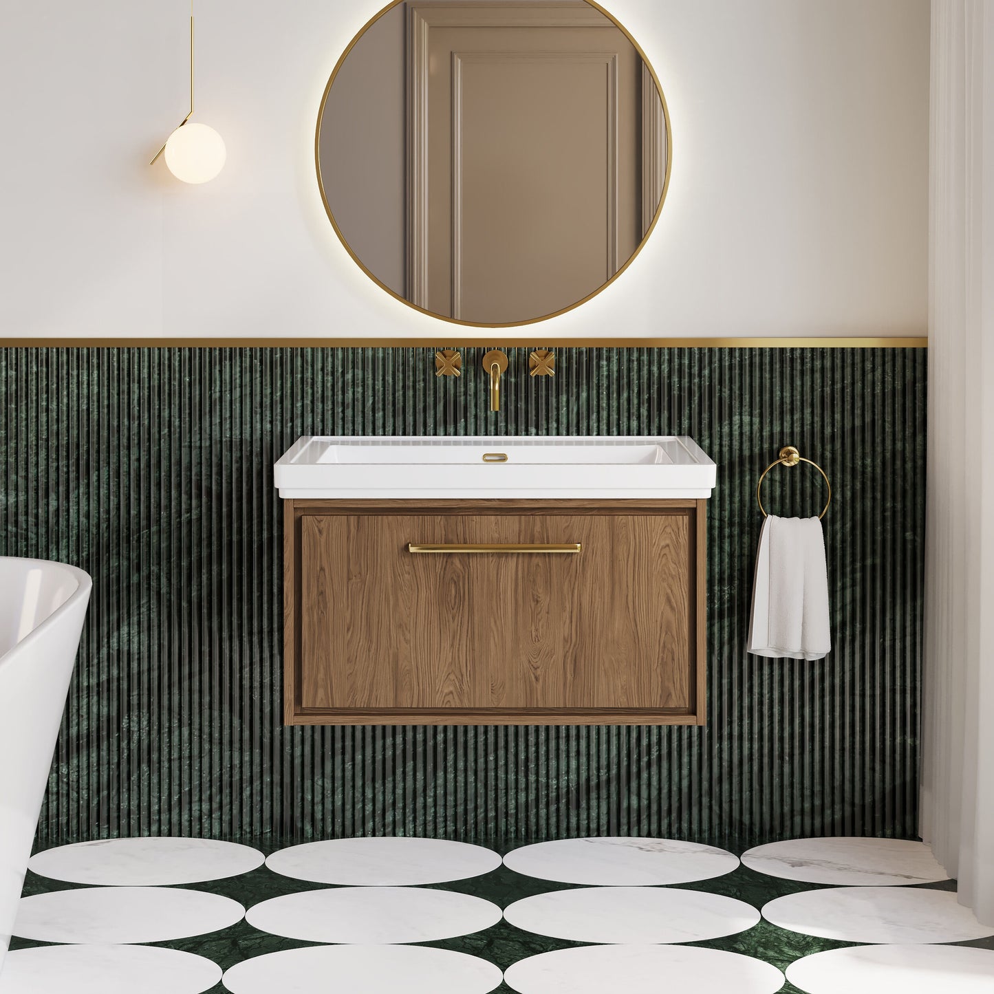 Lille 800mm Wall Hung Single Drawer Vanity with Basin - 0 Tap Hole