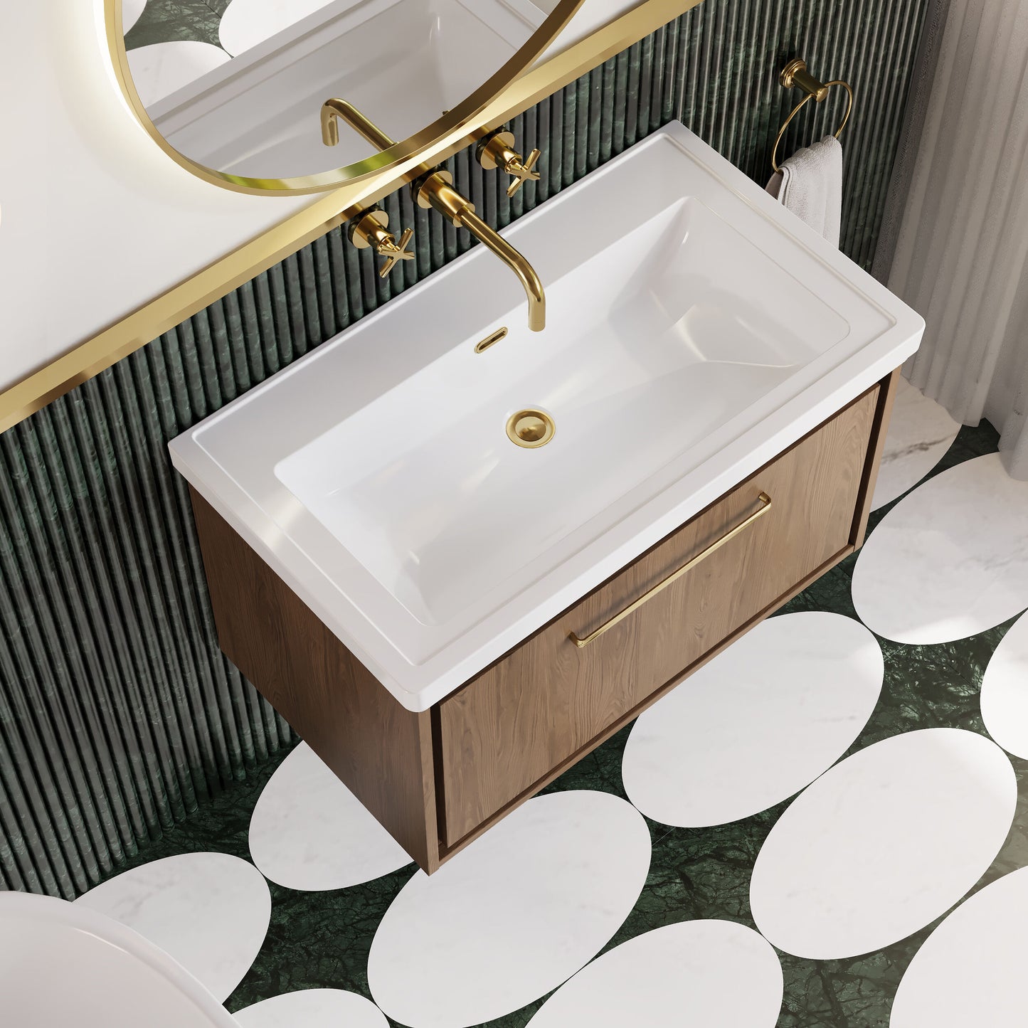 Lille 800mm Wall Hung Single Drawer Vanity with Basin - 0 Tap Hole