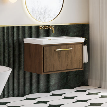 Lille 800mm Wall Hung Single Drawer Vanity with Basin - 0 Tap Hole