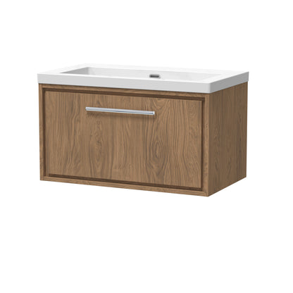 Lille 800mm Wall Hung Single Drawer Vanity with Basin - 0 Tap Hole