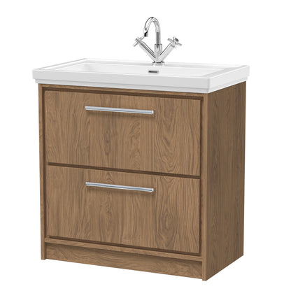 Lille 800mm Floor Standing 2-Drawer Vanity with Basin - 1 Tap Hole