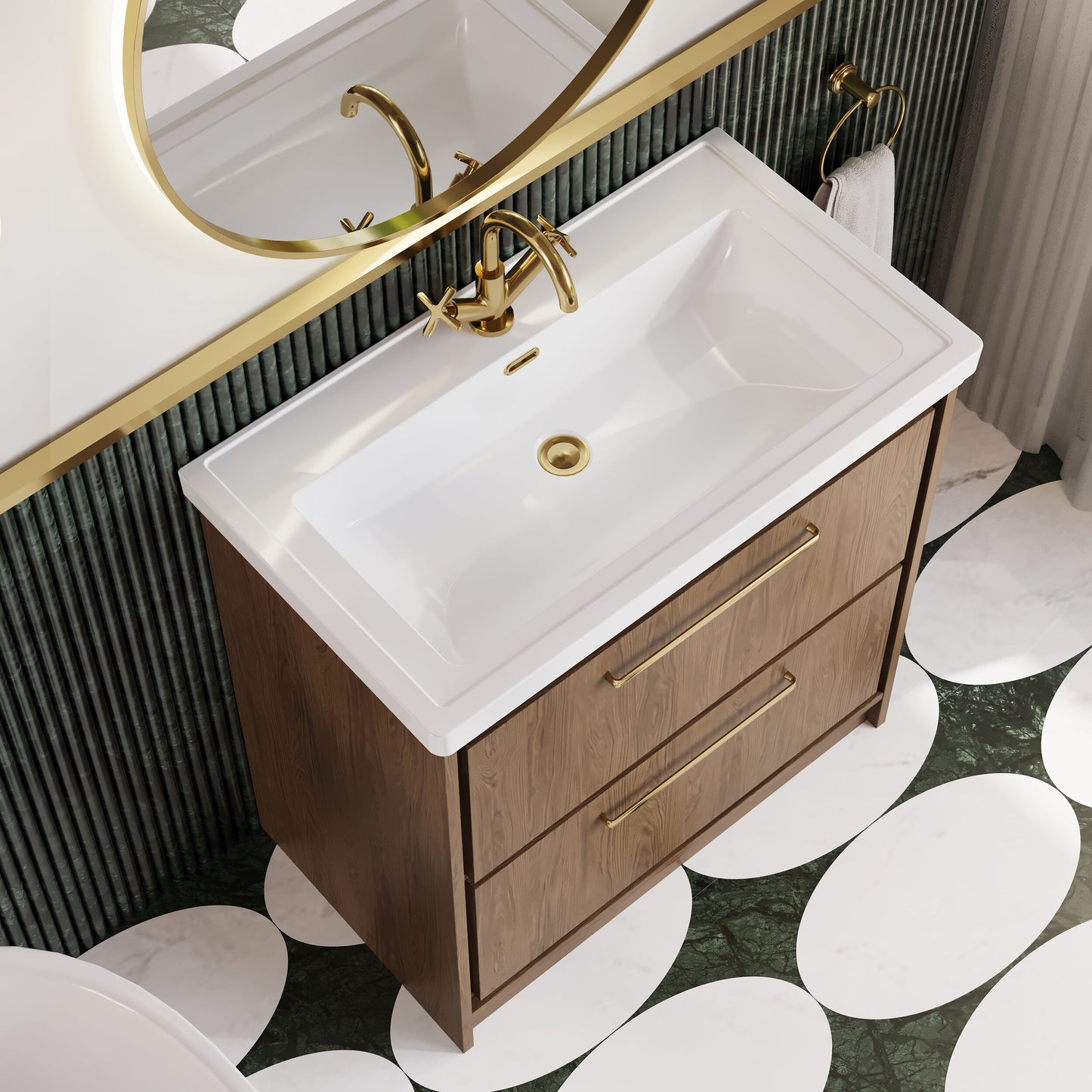 Lille 800mm Floor Standing 2-Drawer Vanity with Basin - 1 Tap Hole