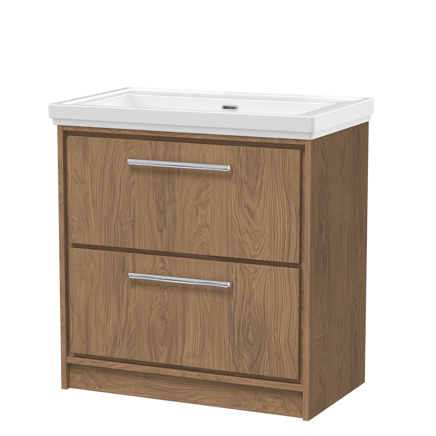 Lille 800mm Floor Standing 2-Drawer Vanity with Basin - 0 Tap Hole