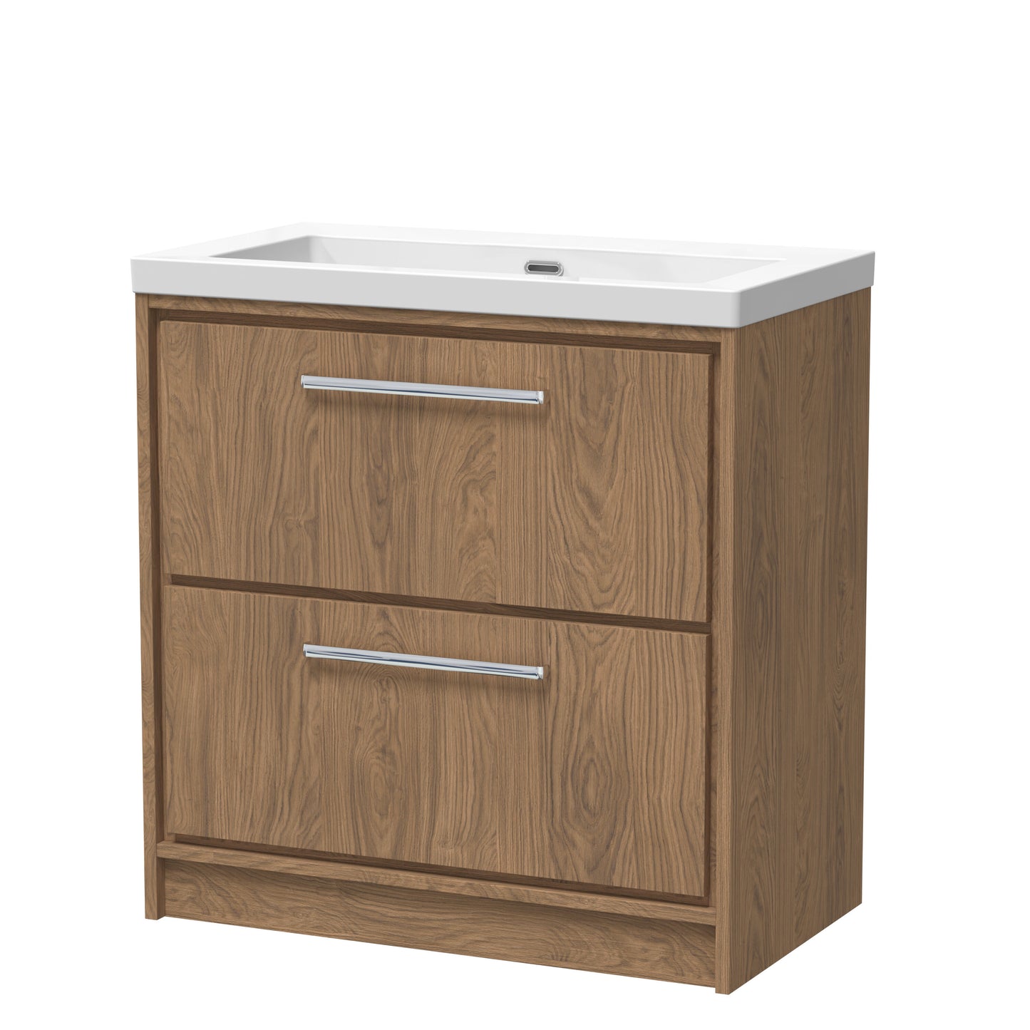Lille 800mm Floor Standing 2-Drawer Vanity with Basin - 0 Tap Hole