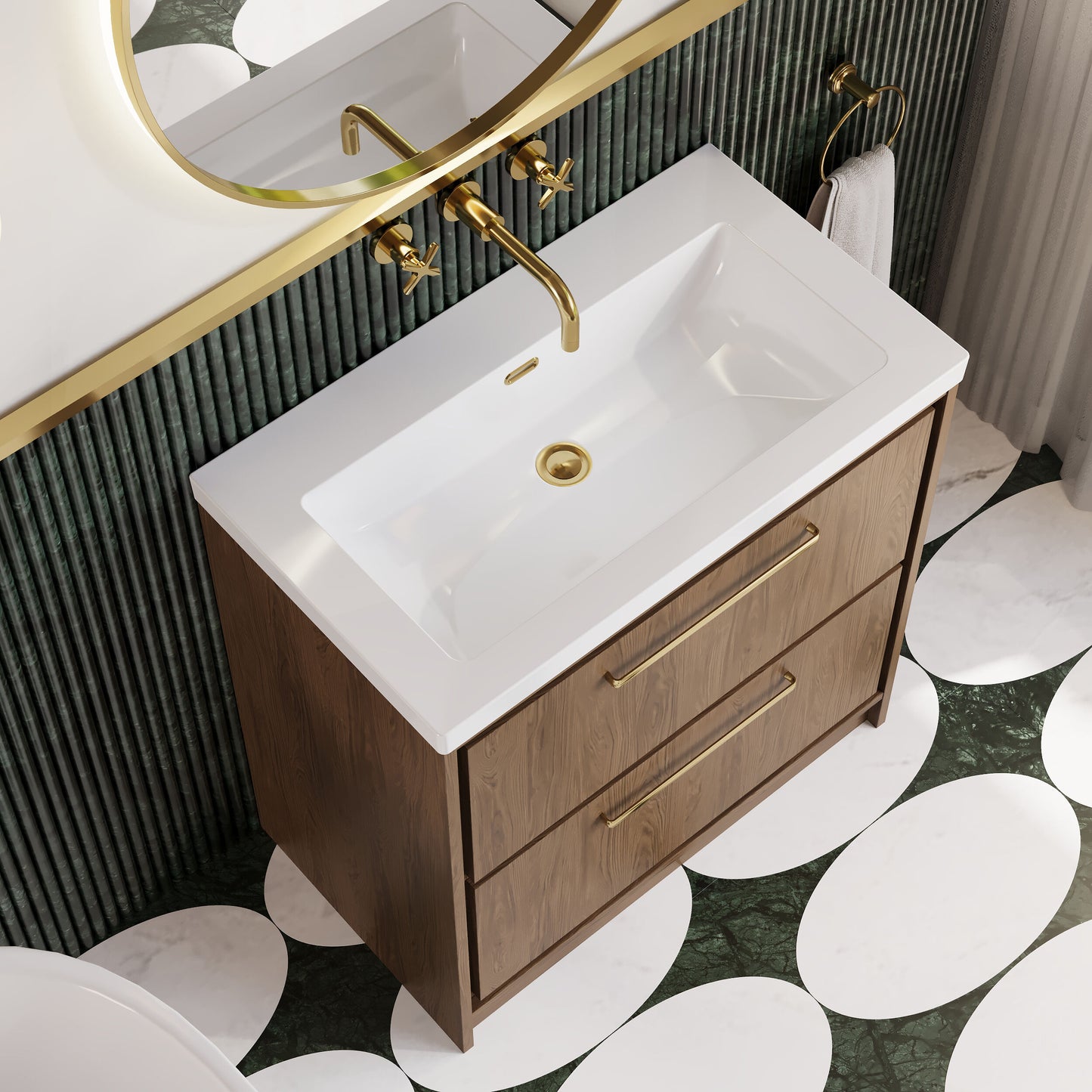 Lille 800mm Floor Standing 2-Drawer Vanity with Basin - 0 Tap Hole