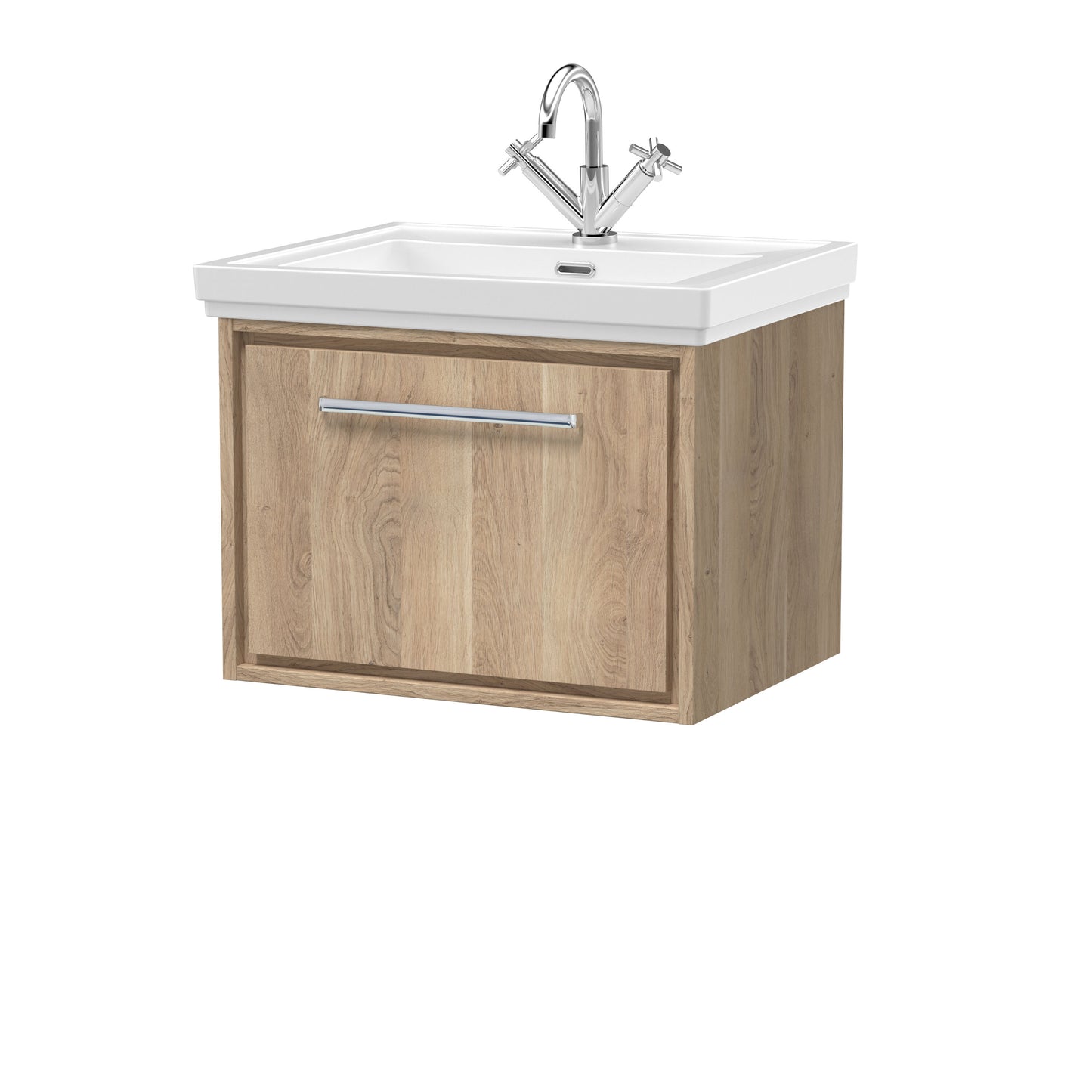 Lille 600mm Wall Hung Single Drawer Vanity with Basin - 1 Tap Hole