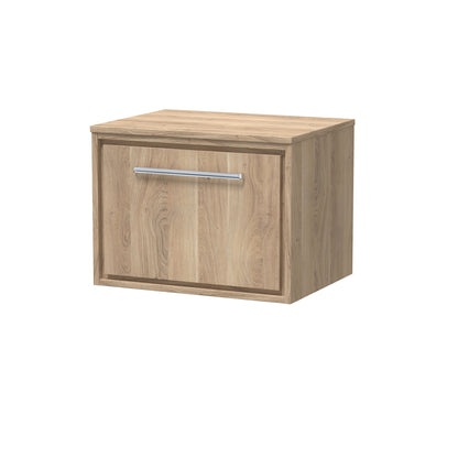Hudson Reed Lille 600mm Wall Hung Single Drawer Vanity Unit With Worktop & Handle