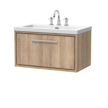 Lille 800mm Wall Hung Single Drawer Vanity with Basin - 3 Tap Hole