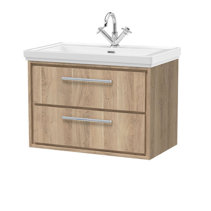 Lille 800mm Wall Hung 2-Drawer Vanity with Basin - 1 Tap Hole