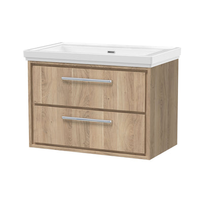 Lille 800mm Wall Hung 2-Drawer Vanity with Basin - 0 Tap Hole