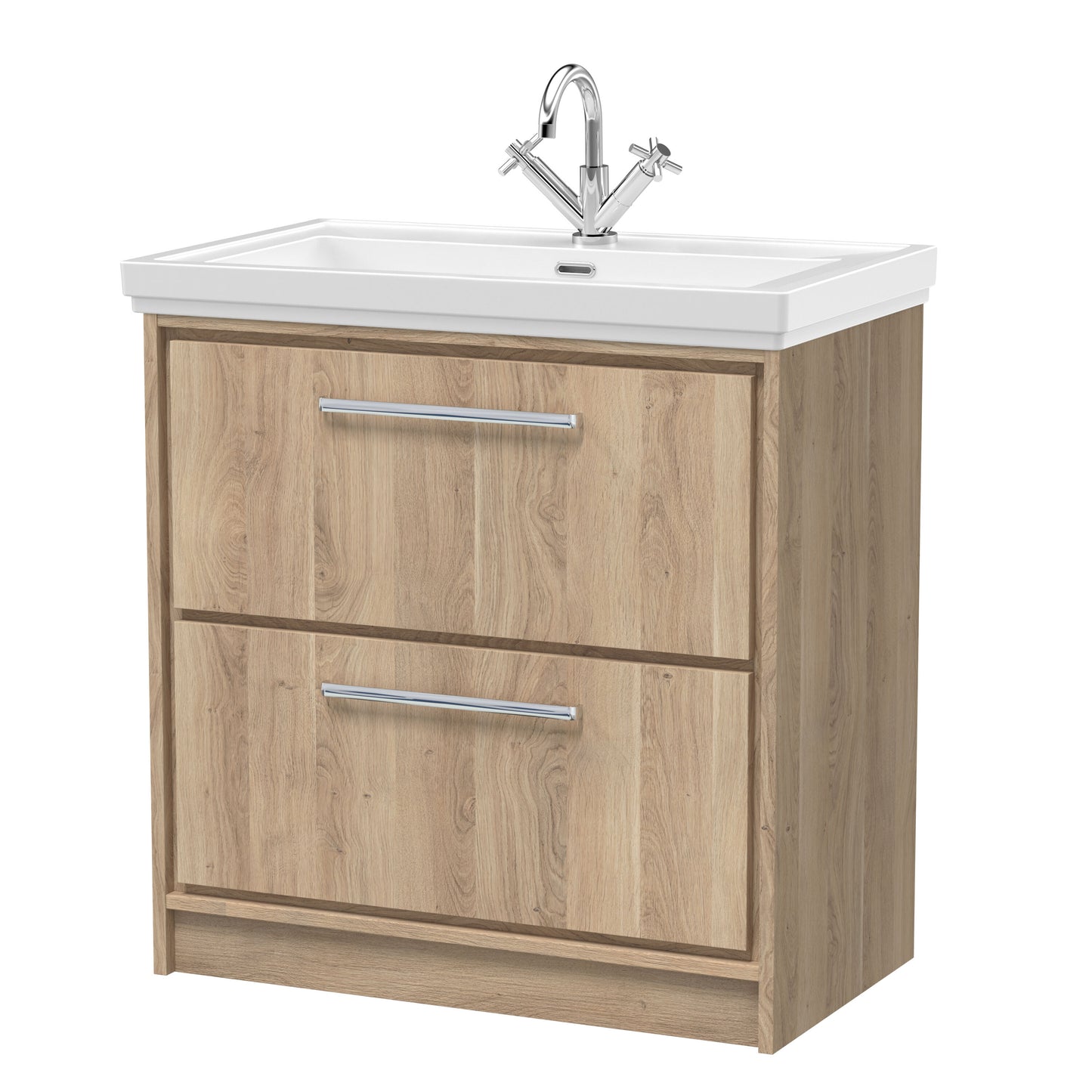 Lille 800mm Floor Standing 2-Drawer Vanity with Basin - 1 Tap Hole