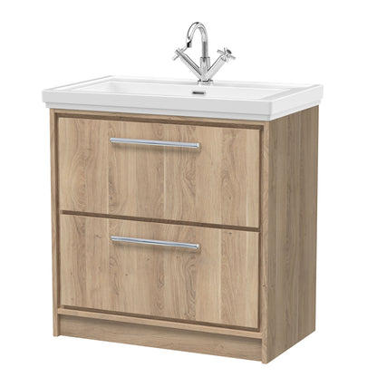 Lille 800mm Floor Standing 2-Drawer Vanity with Basin - 1 Tap Hole