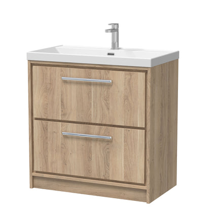 Lille 800mm Floor Standing 2-Drawer Vanity with Basin - 1 Tap Hole