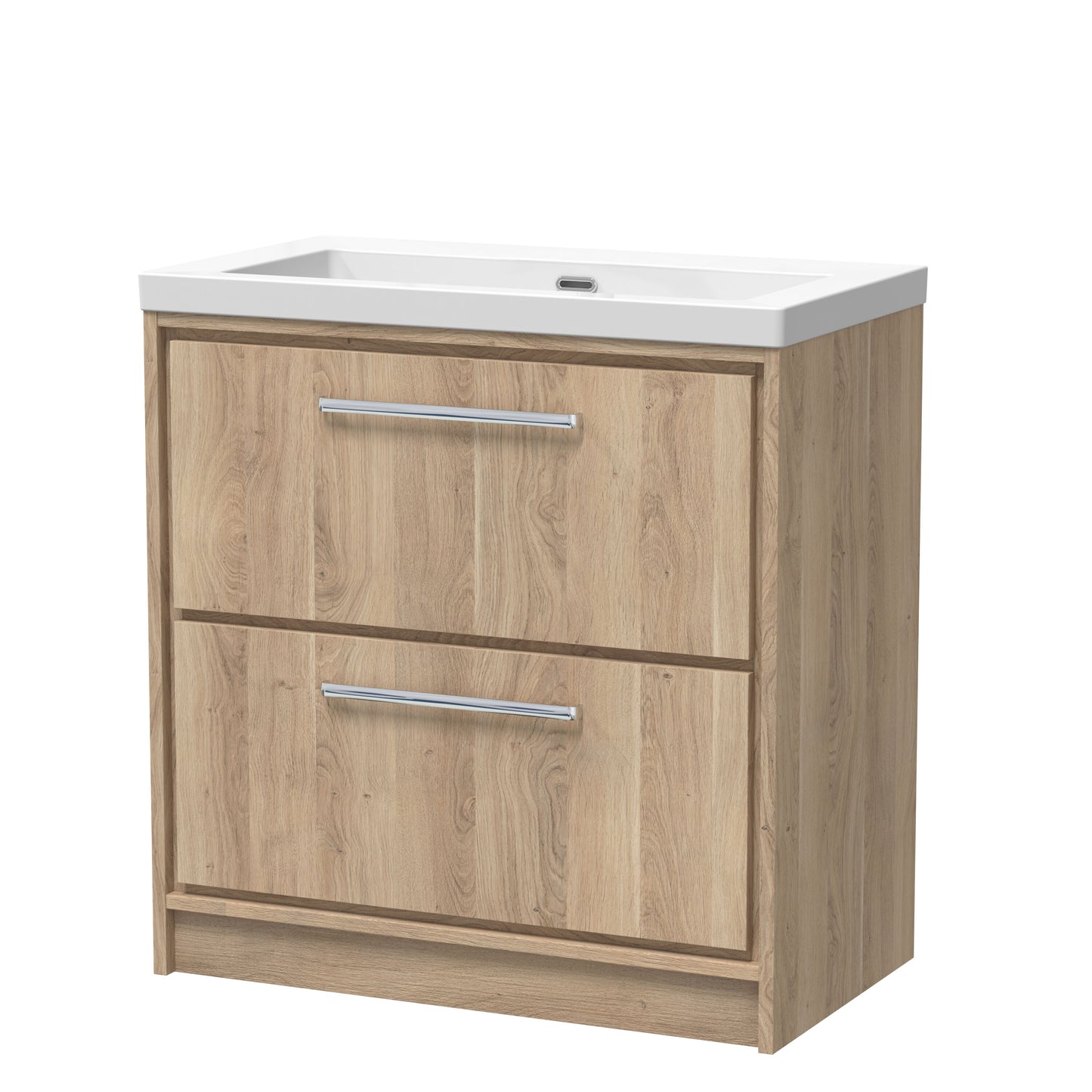 Lille 800mm Floor Standing 2-Drawer Vanity with Basin - 0 Tap Hole