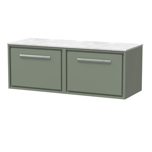 Lille 1200mm Wall Hung Single Drawer Vanity with Marble Worktop