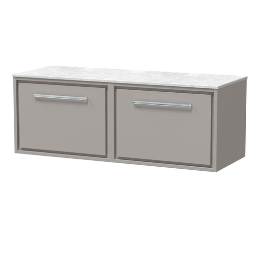 Lille 1200mm Wall Hung Single Drawer Vanity with Marble Worktop