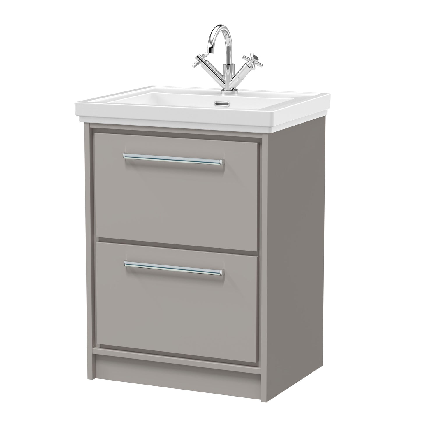 Lille 600mm Floor Standing 2-Drawer Vanity with Basin - 1 Tap Hole