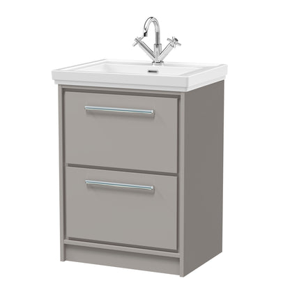 Lille 600mm Floor Standing 2-Drawer Vanity with Basin - 1 Tap Hole