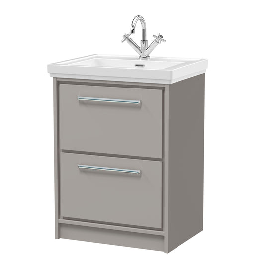 Lille 600mm Floor Standing 2-Drawer Vanity with Basin - 1 Tap Hole