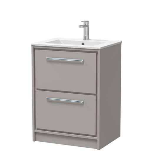 Lille 600mm Floor Standing 2-Drawer Vanity with Basin - 1 Tap Hole