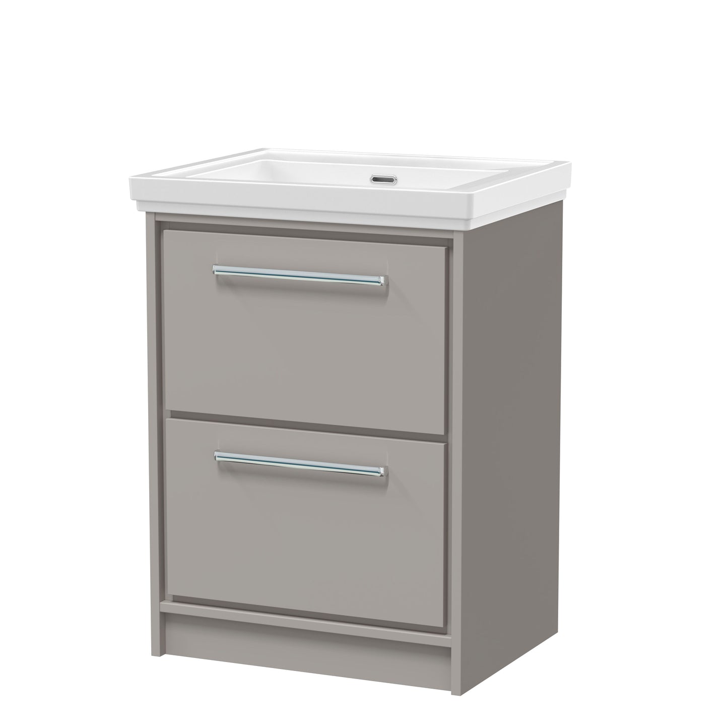 Lille 600mm Floor Standing 2-Drawer Vanity with Basin - 0 Tap Hole