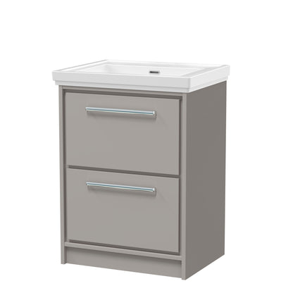 Lille 600mm Floor Standing 2-Drawer Vanity with Basin - 0 Tap Hole