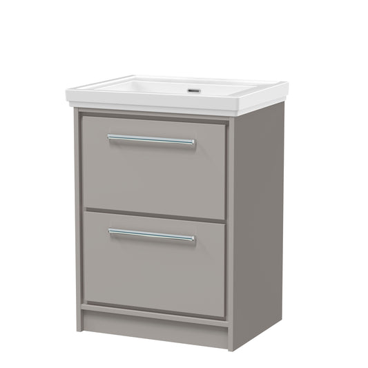 Lille 600mm Floor Standing 2-Drawer Vanity with Basin - 0 Tap Hole