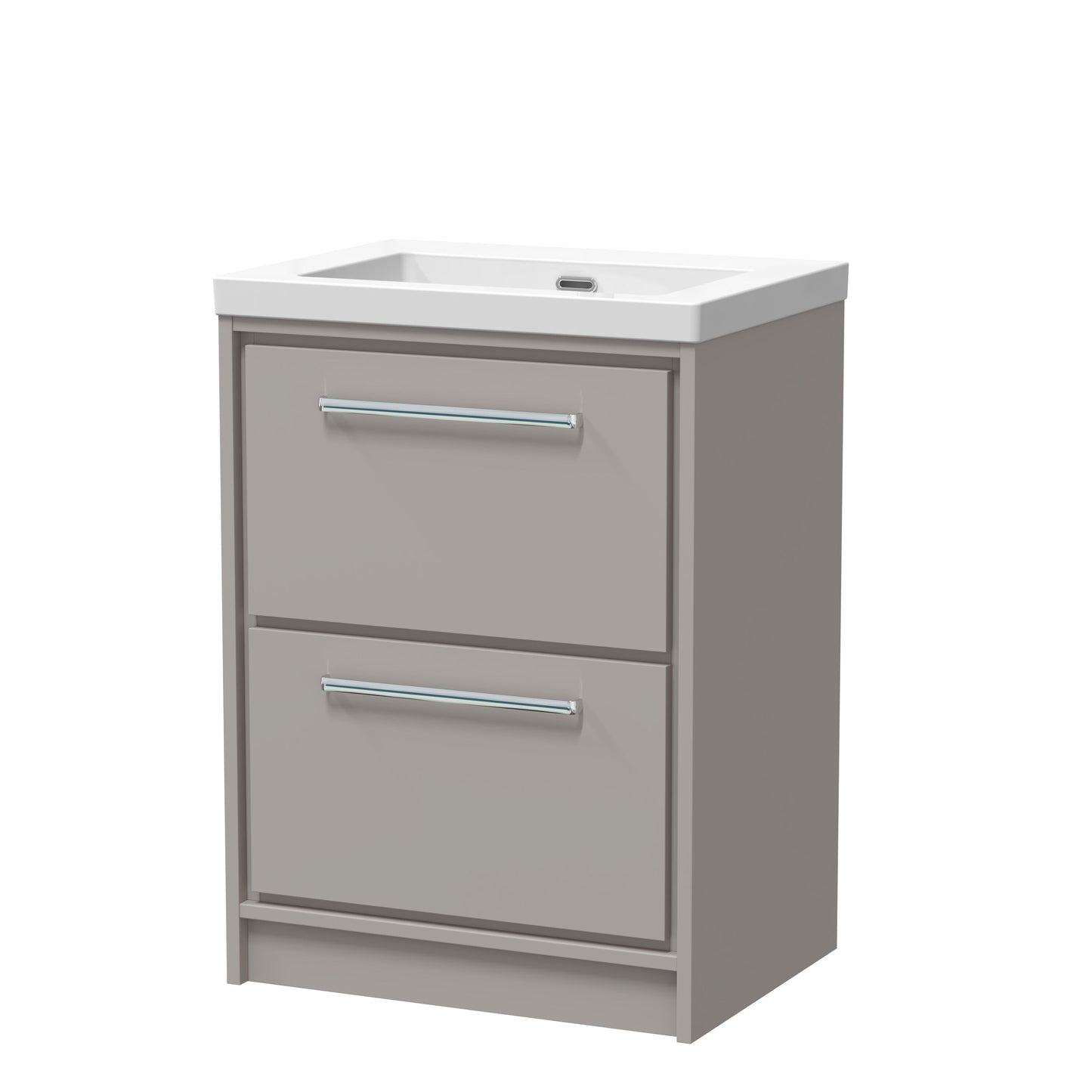 Lille 600mm Floor Standing 2-Drawer Vanity with Basin - 0 Tap Hole