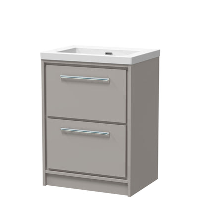 Lille 600mm Floor Standing 2-Drawer Vanity with Basin - 0 Tap Hole