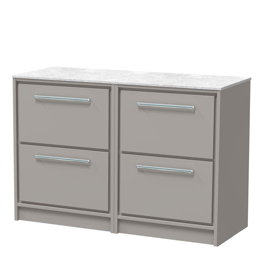 Lille 1200mm Floor Standing 4-Drawer Vanity with Marble Worktop