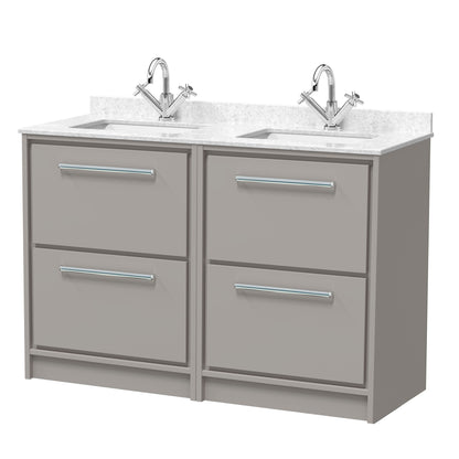 Lille 1200mm Floor Standing 4-Drawer Vanity with Marble Worktop Basin