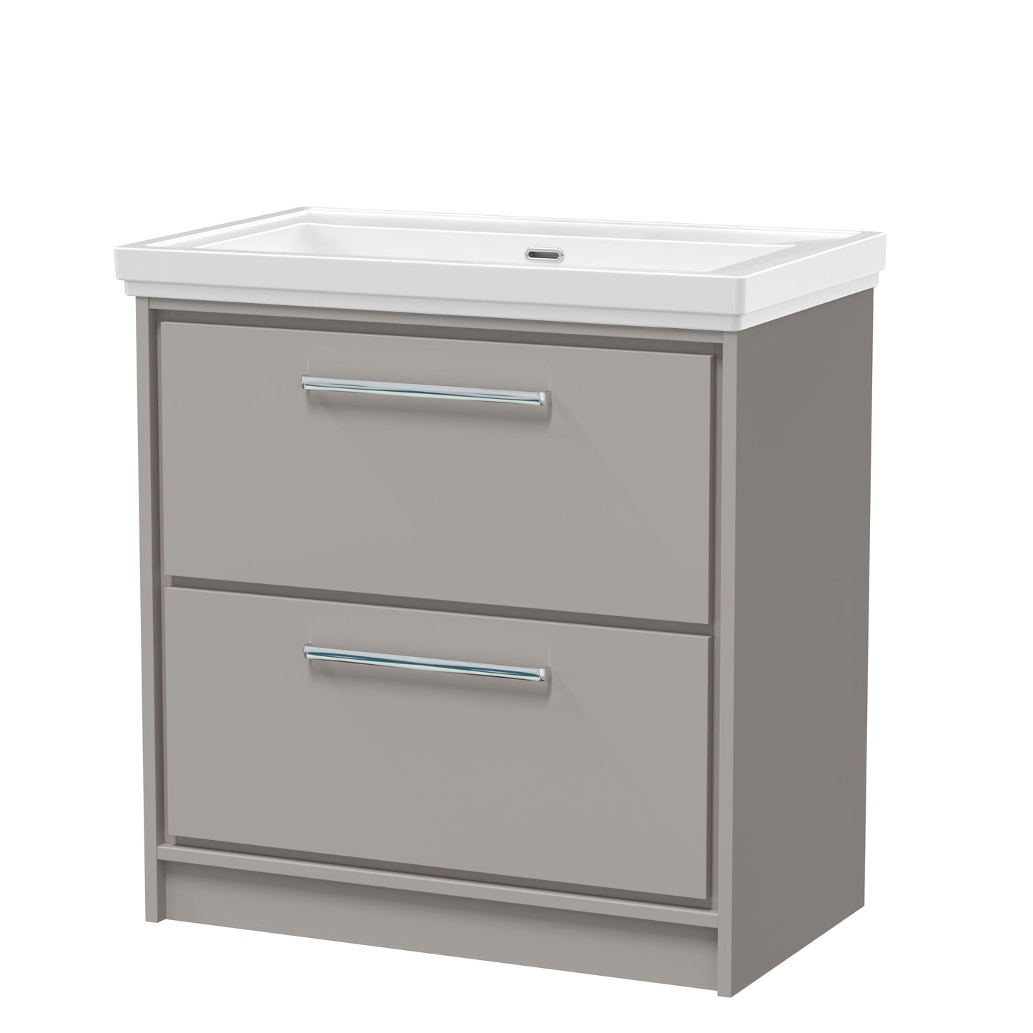 Lille 800mm Floor Standing 2-Drawer Vanity with Basin - 0 Tap Hole
