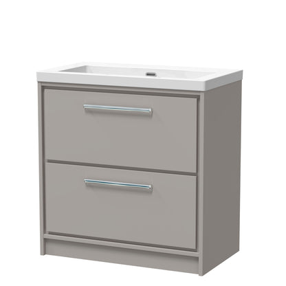 Lille 800mm Floor Standing 2-Drawer Vanity with Basin - 0 Tap Hole