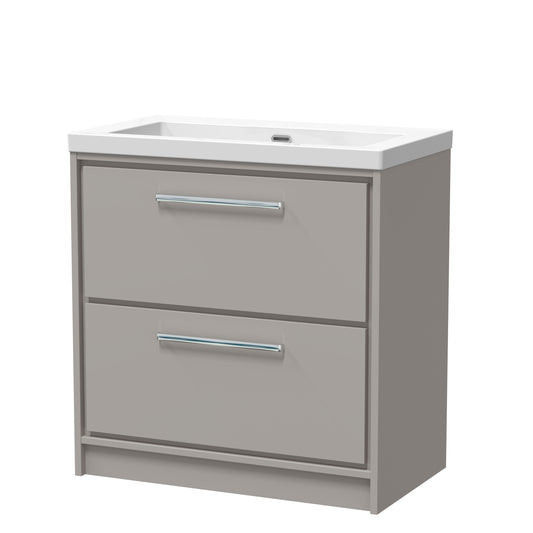 Lille 800mm Floor Standing 2-Drawer Vanity with Basin - 0 Tap Hole